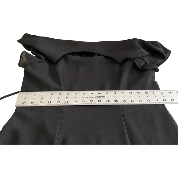 Randi May Collection Womens 10 Dress Black Short Sleeve Pleated Chiffon Overlay - Picture 5 of 10